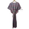 Indian Floral Printed Hippie Grey Cotton Women Maxi Beach Cover up Caftan Dress CKFTN-SCRN-FULL-BUYIT-158