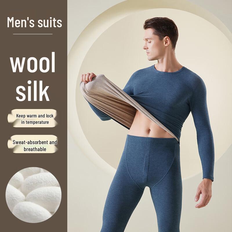 

Мужской термокомплект из шерсти и шелка Yuzhaolin 3XL