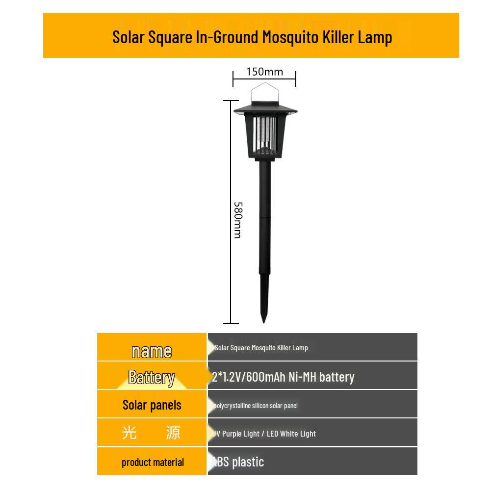Waterproof Solar Electric Mosquito Killer Lamp for Outdoor Garden Use