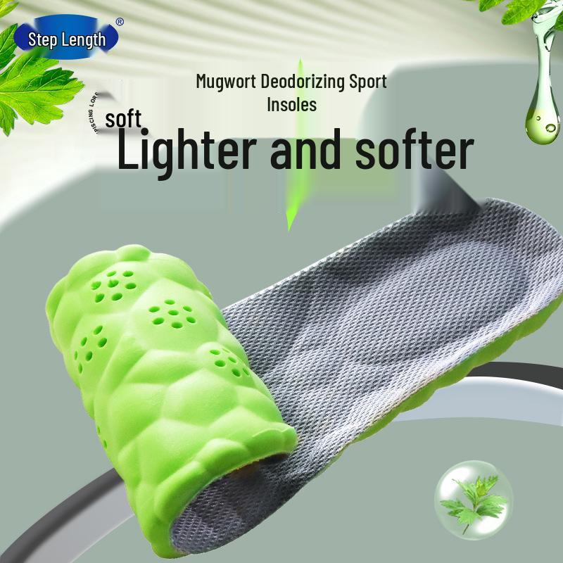 Bu Yun Deodorant Shock-Absorbing Sports Insoles - Sweat-Absorbing, 4D Massage, Soft, Comfortable, and Breathable for Men and Women