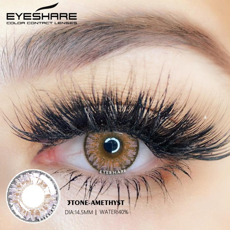 Eyeshare Lentile de contact Color Softlens 1 pereche Seria 3TONE Lentile de contact colorate Ochi Utilizare anuală Contacte cosmetice