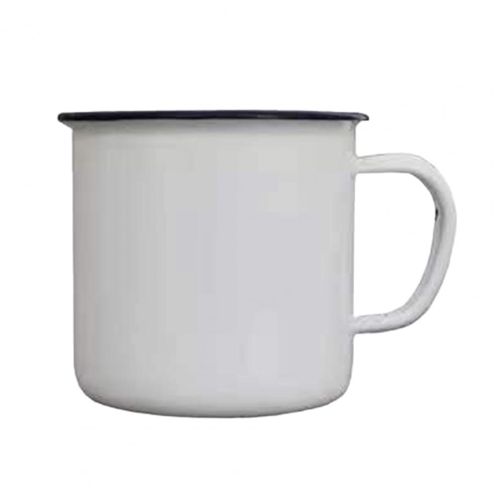 

120/240/350/500ML Vintage Enamel Mug with Handle Heat-resistant Large Capacity Tea Milk Water Coffee Drinking Cup Retro Decor 120ML білий
