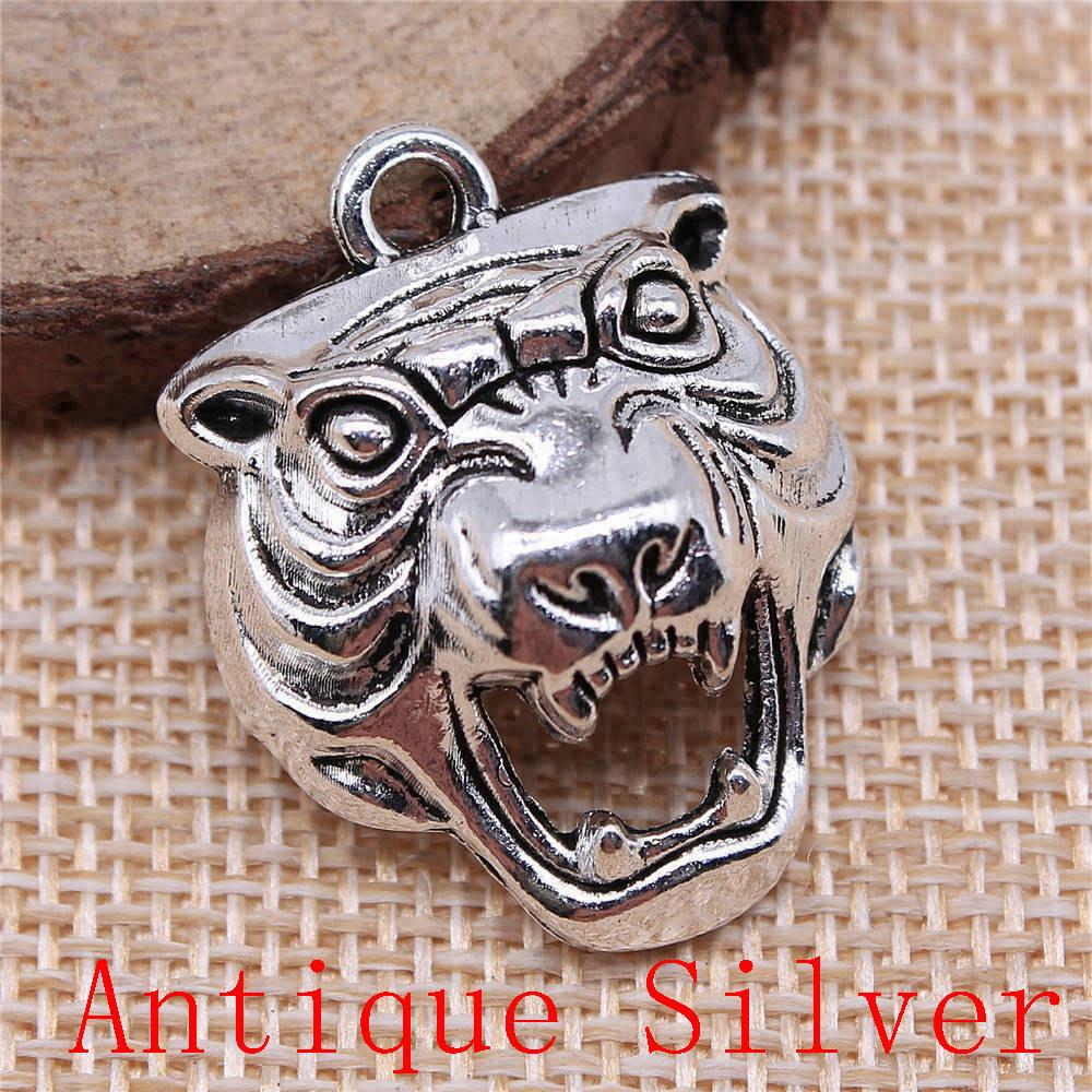 Tiger Lion Wolf Fox Charms Pendant For Bracelet Necklace Jewelry Making Craft Findings