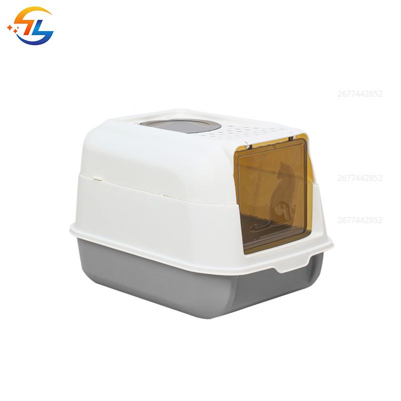 Non-Toxic Large Enclosed Cat Litter Bowl Flip-Top Litter Scoop Removable Cat Toilet Litter Scoop Easy To Clean