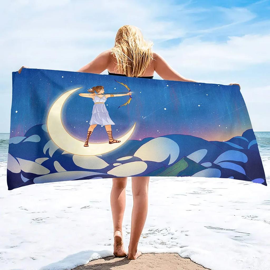 Greek mythology Fluffy Oversized Extra Large Beach Towel Plush Large Pool Towel, Rose Red Striped Quick Dry Swimming Towels