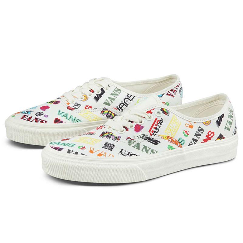 Vans Authentic Breathable Lightweight Low Top Casual Skate Shoes Unisex White Multi Color Vans VN0A348A3Z2