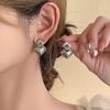 Irregular Frosted Stud Earrings for Women – 2024 Stylish Niche Design with Silver Needle for a High-End, Fashionable Look