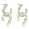 Xiao Xiangfeng Double C Pearl Bowknot Earrings: 925 Silver Zircon Japanese-Korean Style