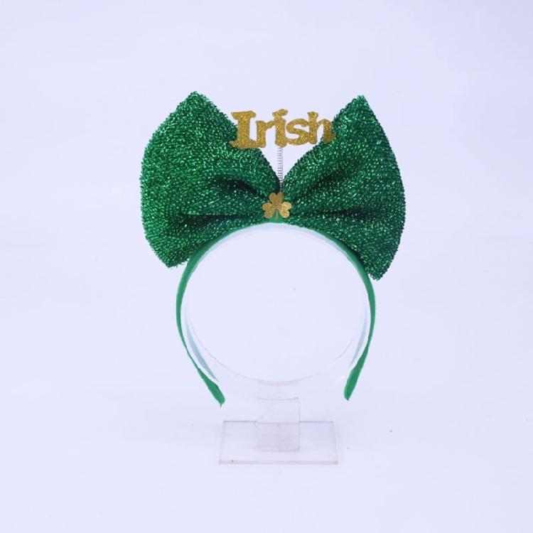 Festival Bowknot Headband with Shamrock Embellishments Hair Decoration for Patrick's Day and Other Festival Event