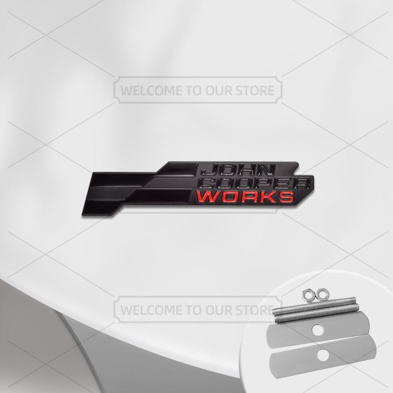 Emblema Metallico 3D John Cooper Works per Auto, Badge Griglia, Adesivi Auto, Adesivo Posteriore Auto per Mini Cooper S U25 J01 J05 F66 F65 F67