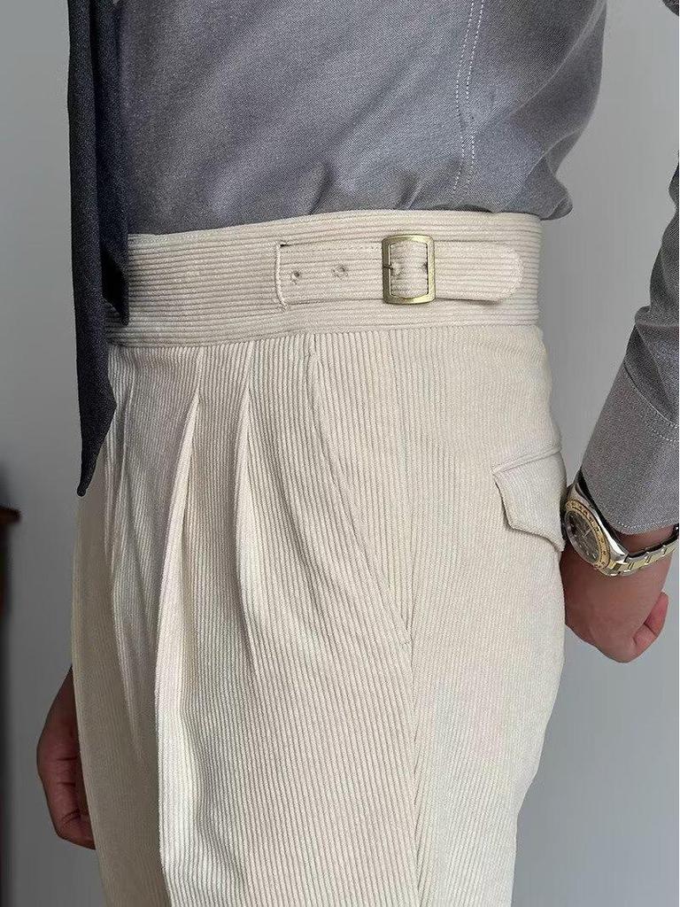 Men's Harajuku Italian Style Drape Casual Pants - Natural Waist, Regular Fit, Versatile and Stylish.