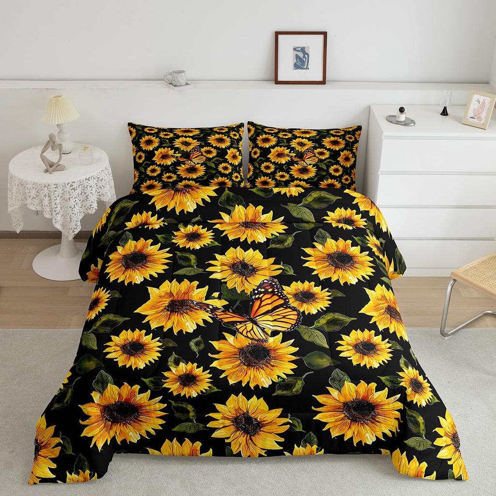 Sun and Moon Bedding Set Constellation Galaxy Comforter for Kids Boys Girls Teens Psychedelic Boho Mandala Comforter Breathable Celestial Du