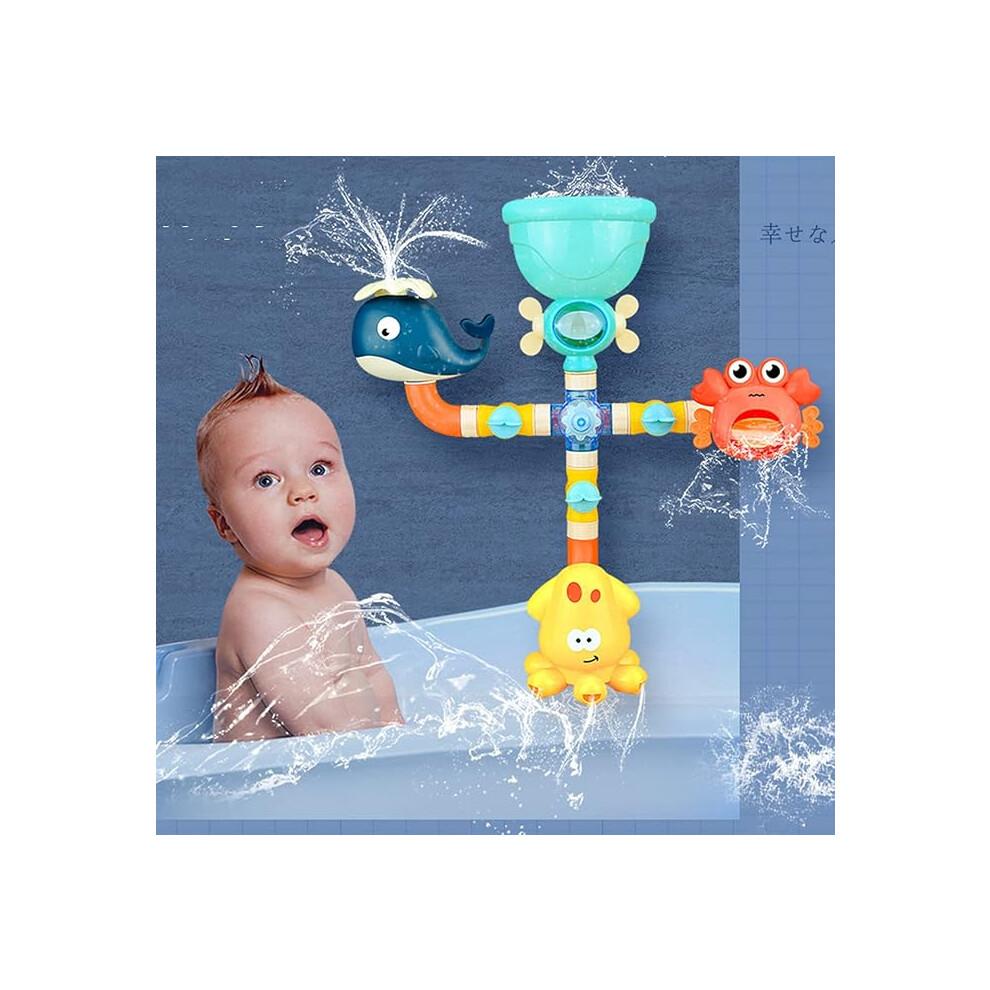 Baby Bath Tub Toys Shower Suction Cup Water Toddler Toys Set Pool Toys Whale Crab Octopus Toys Bathroom Gifts for Kids