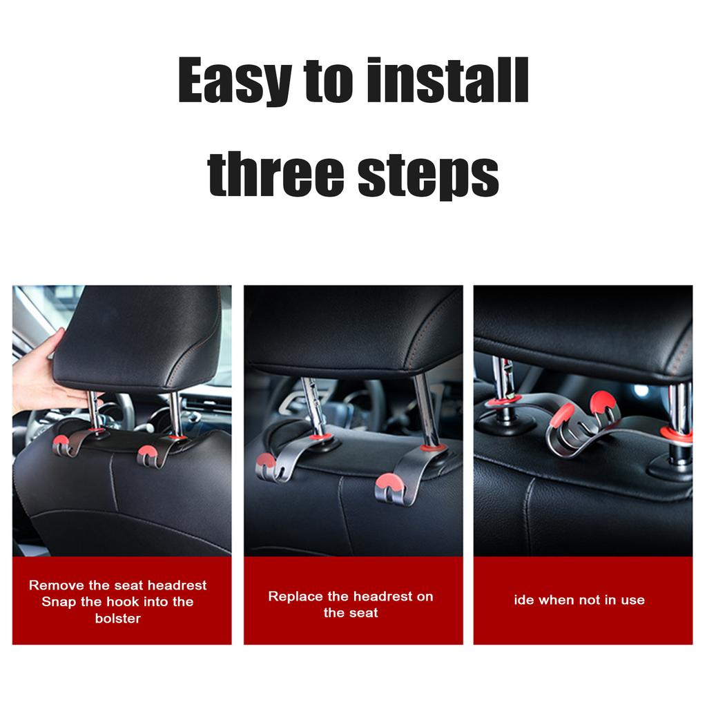2ks Autosedačka Hlavová opěrka Hák Úložný organizér Držák na peněženku do auta
