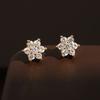 ZAKOL Exquisite Shiny Zircon Mini Flowers Stud Earrings for Women Sweet Female Pierced Ear Accessories Party Zircon