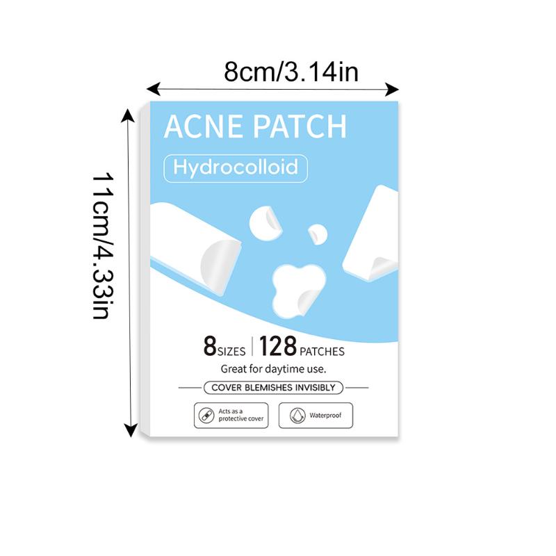 128Pcs Hydrocolloid Salicylic Acne Patches Large Capacity Transparent Invisible Skin Care Stickers for Acne Removal