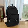 School Bag Large Capacity School Bag Women's New Backpack Lightweight Nylon Solid Color Middle School Student Backpack