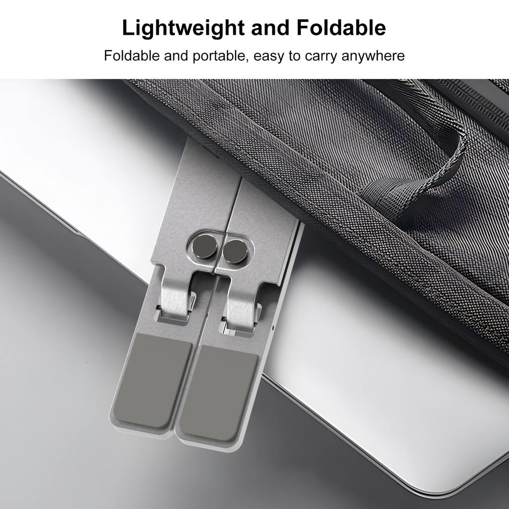SGIN Laptop Adjustable Computer Tablet Laptop PC High Improves Relieves Back Pain and Easy to Aluminum Silver Stand, 6-Level Height, Stand, Stand,