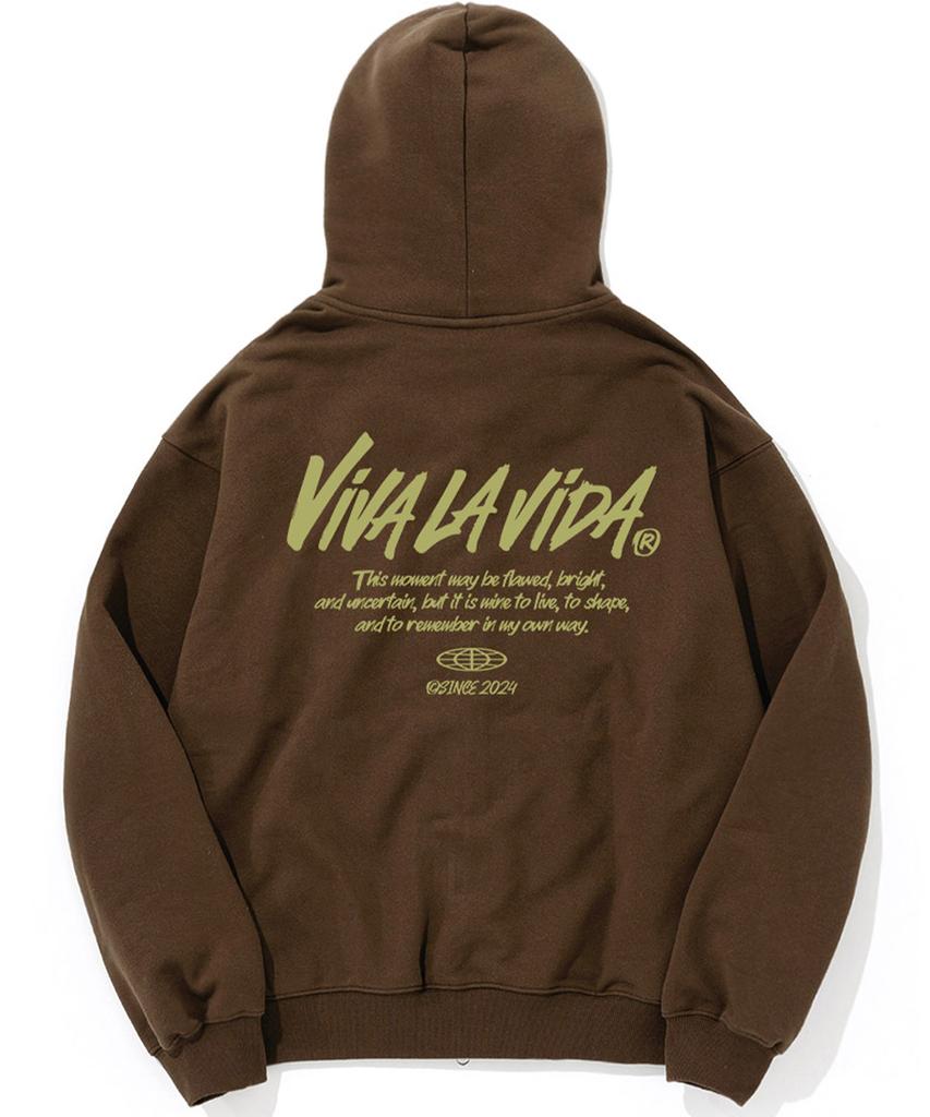 Viva La Vida [Fleece Line Option] Ground Heavy Terry Zip-Up Hoodie (Type A)