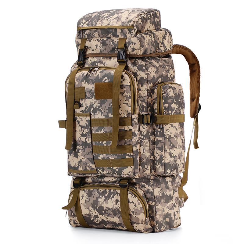 Outdoor 80L Waterproof Camouflage Hiking Backpack - Large Capacity for Travel, Camping, and Sports