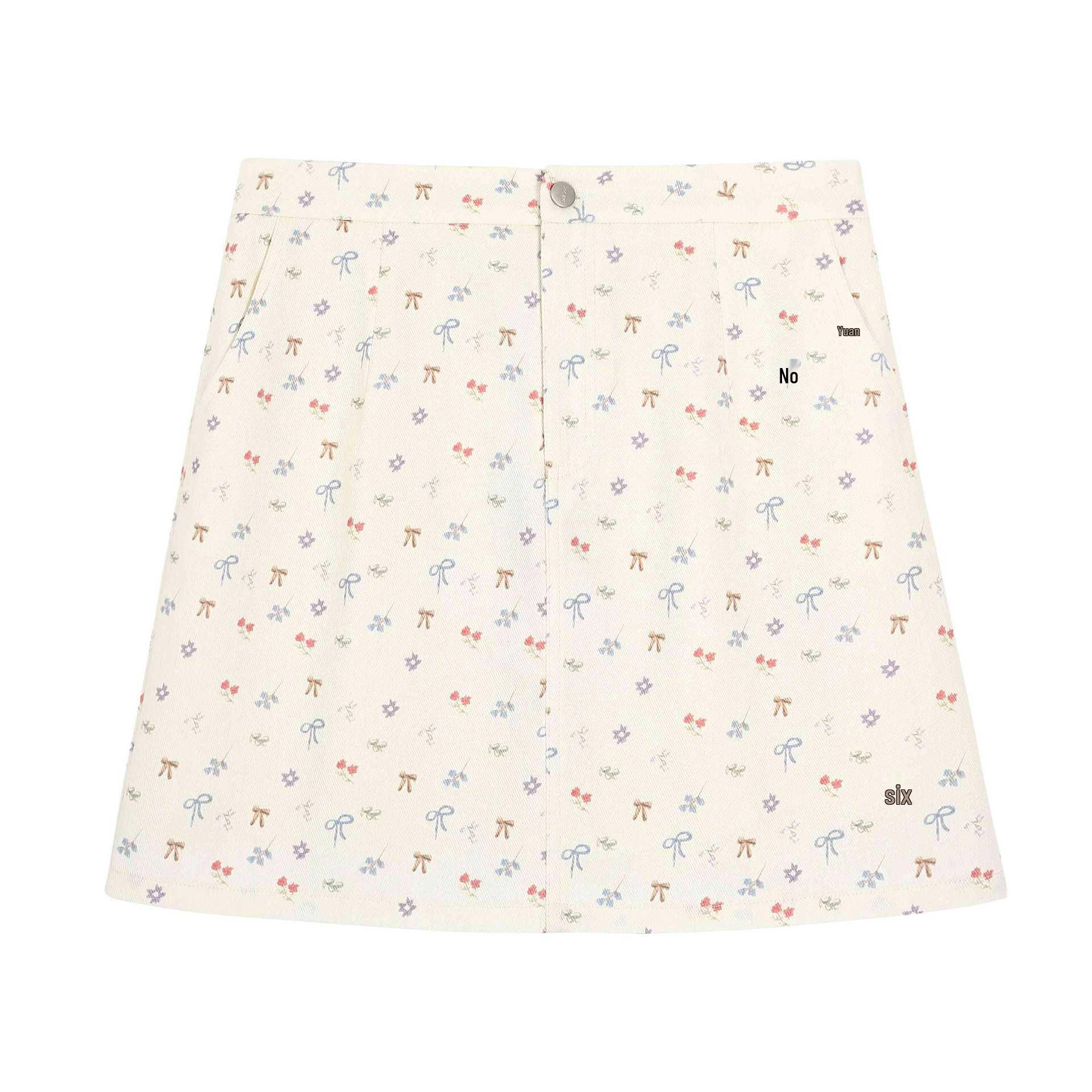 

Plus Size High-Waisted Color Block Floral A-Line Skirt - Flattering & Versatile 2XL (140-160 jin) цветочный/бежевый