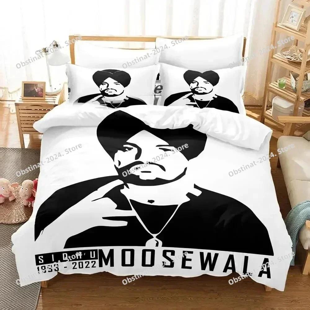 3D Sidhu Moosewala RIP Bedding Set Printed single Comforter Quilt Bed Cover Duvet Cover Pillow Case 3 Pieces Set Kids Adult Size