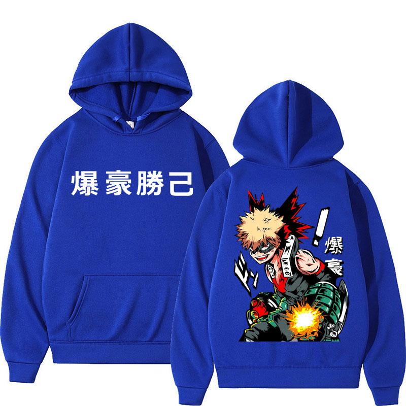 Anime My Hero Academia Katsuki Bakugo Hoodies Men Women Vintage Harajuku Cosplay Tracksuit Oversized Fleece Casual Y2k