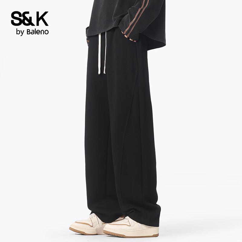 Baleno S&K American Retro Loose Wide-Leg Sweatpants L