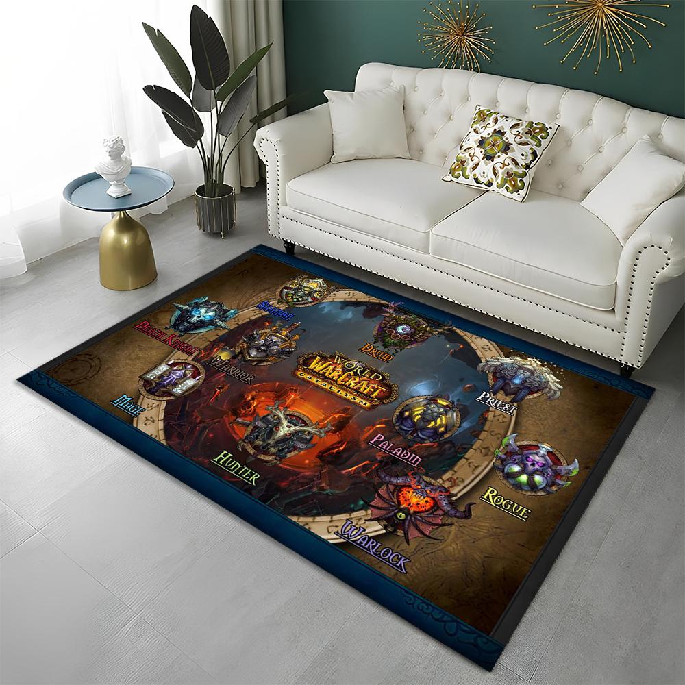 WOW Game World of Warcraft Gamer HD Teppich für Zuhause Wohnzimmer Schlafzimmer Sofa Fußmatte Dekor, Kinderteppich Rutschfeste Bodenmatte
