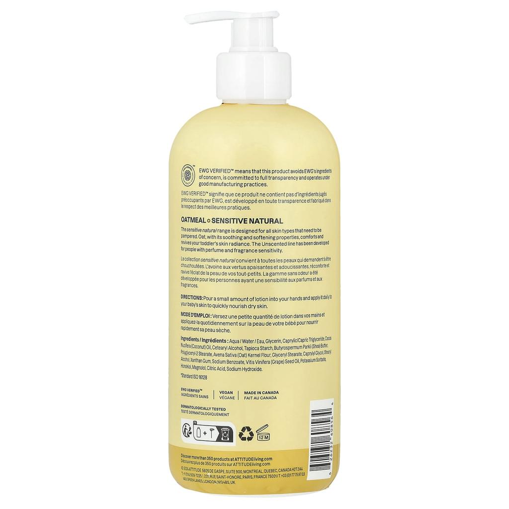 Baby Oatmeal Sensitive Naturals, Body Lotion, Unscented, 473 Ml (16 Fl Oz)