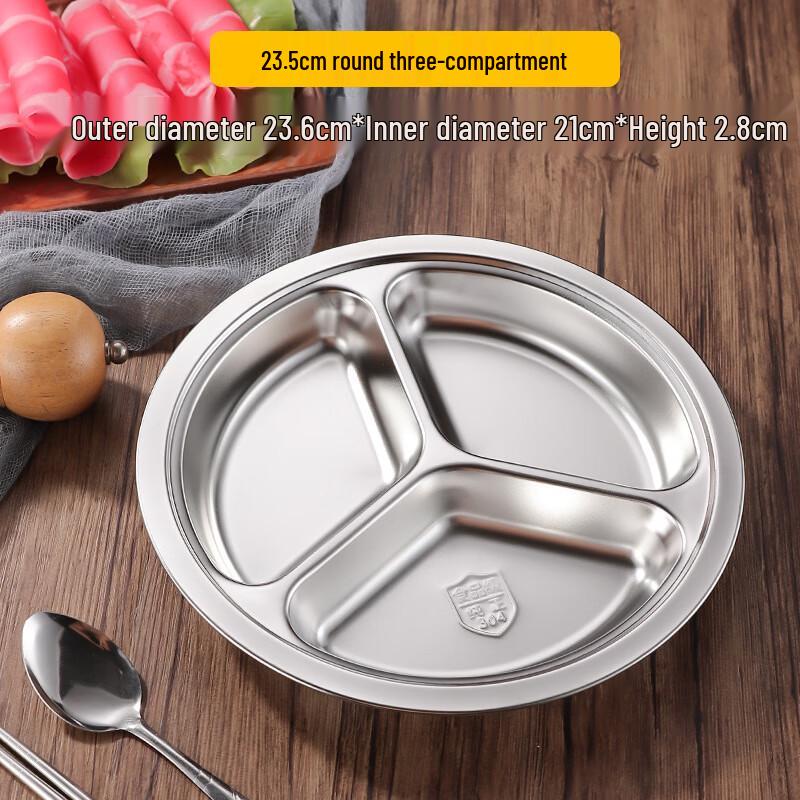 LIJIA FITMENT Stainless Steel Divided Meal Plate