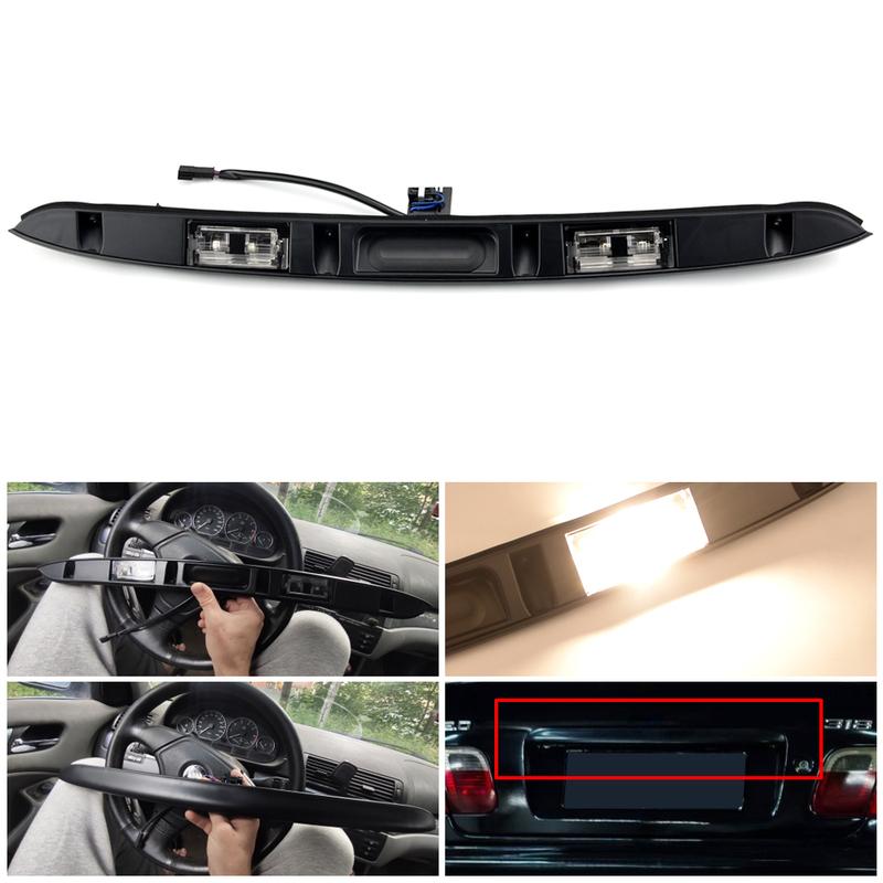 Upgraded Tailgate Switch Trim Panel Car Trunk Lid Grip Quick Fixing for E46 Compact-size 51137171699 51137170966 Durable