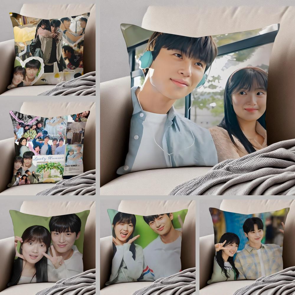 korean drama LLovely Runner Cushion Cover Throw Pillow Cover Hidden Button Durable Polyester Chair Cushion
