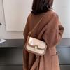 Square Crossbody Bag Texture Women Underarm Bag Retro PU Leather Shoulder Bag  Outdoor