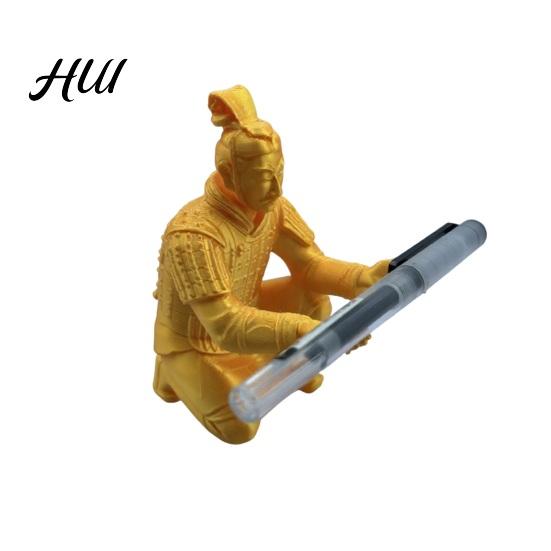 Decorative Office Supply Holder Terracotta Warrior Desk Decor, 3D Printed Soldier Pen Stand for Knight Statue Organizer Office, Creative Ancient