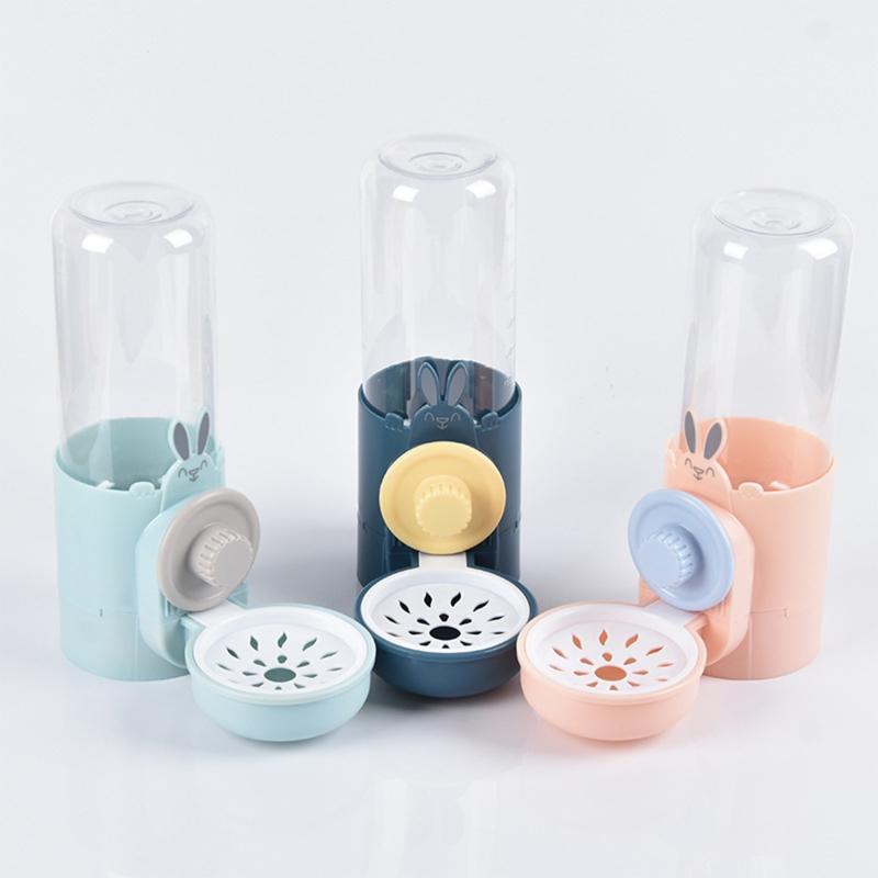 Rabbit Automatic Feeder for Cage Hanging Water Dispenser 17oz Water Bottle Food Bowl for Small Animal Hedgehog Hamster