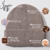 Custom Wool Beanie Hats for Women Luxury Warm Lambs Wool Knitted Winter Bennie for Business Travel Hand Drawn Logo