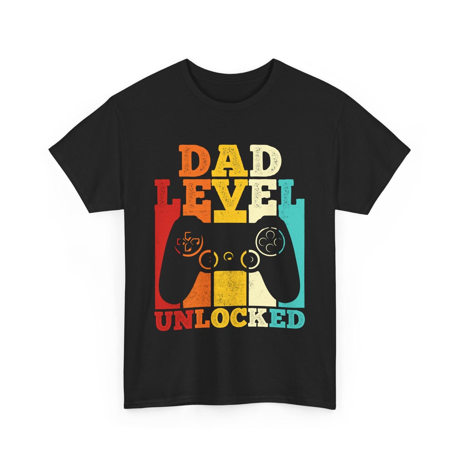 Dad Level Unlocked Shirt, Pregnancy Announcement Dad Men Gamer T-shirt XXL