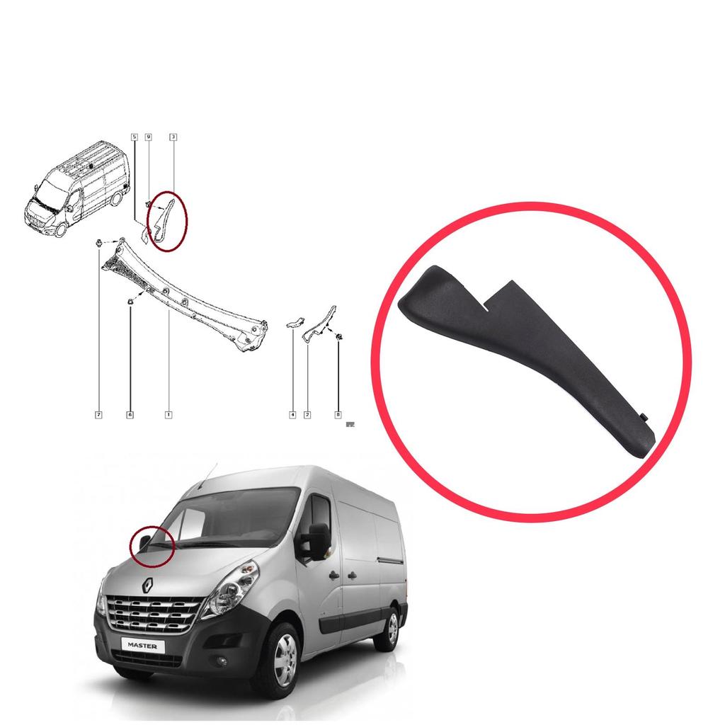 ESP1230-2 Windshield Moulding Trim Grille Bracket Right for Renault Master MK3 Nissan NV400 Interstar Vauxhall Opel Movano B
