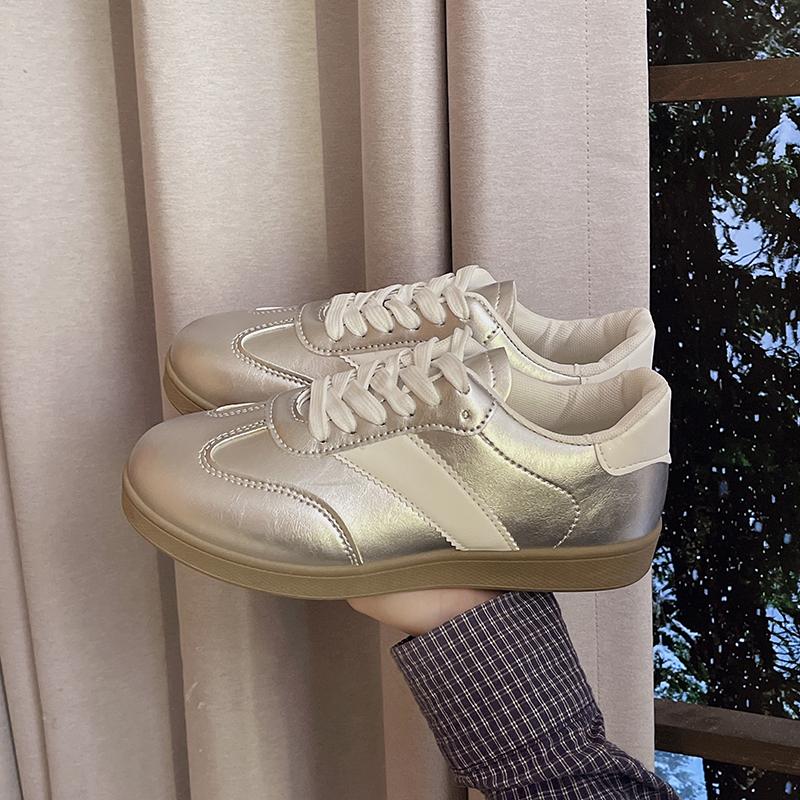 Autumn/Winter Fashion Trend Women's Casual Shoes College Style Toe Soft Comfortable Flat Shoes Outdoor Casual Sports Shoes