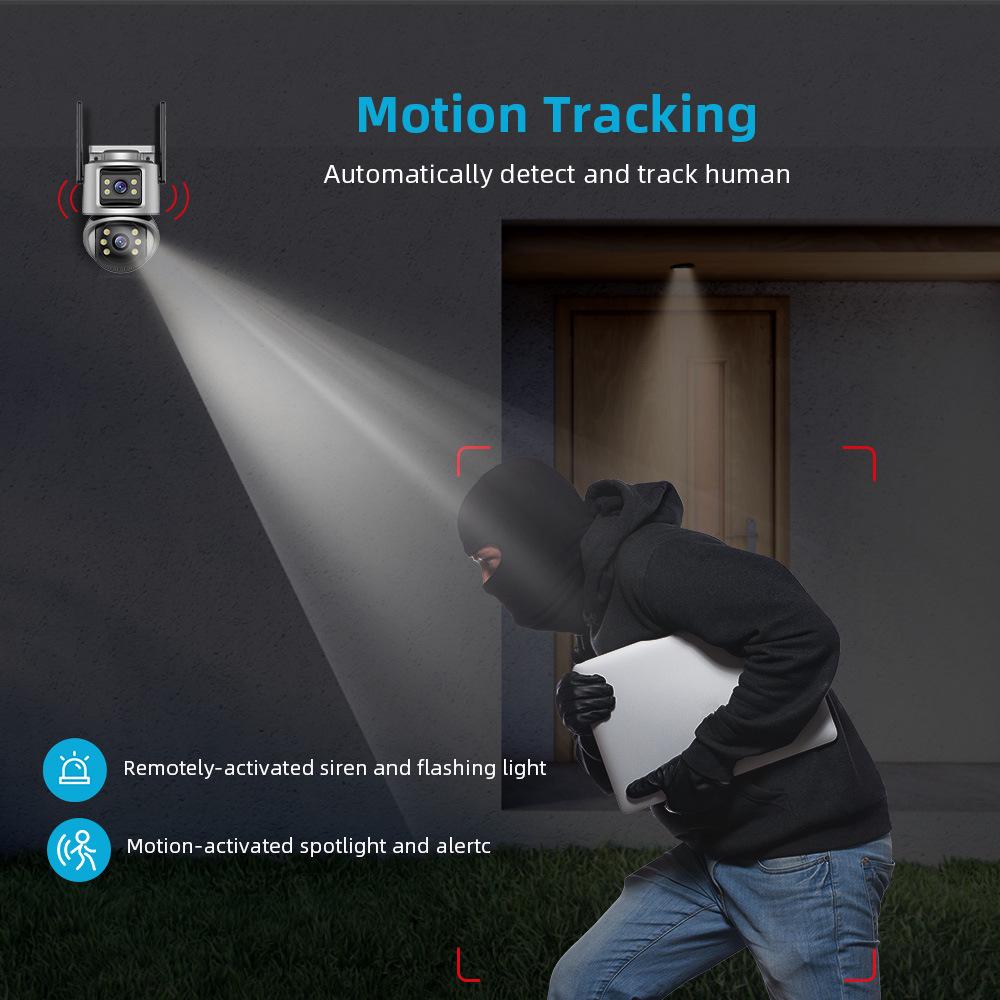 ICSEE Dual-Screen 8MP/6MP HD WiFi Wireless Home Surveillance Binocular Camera