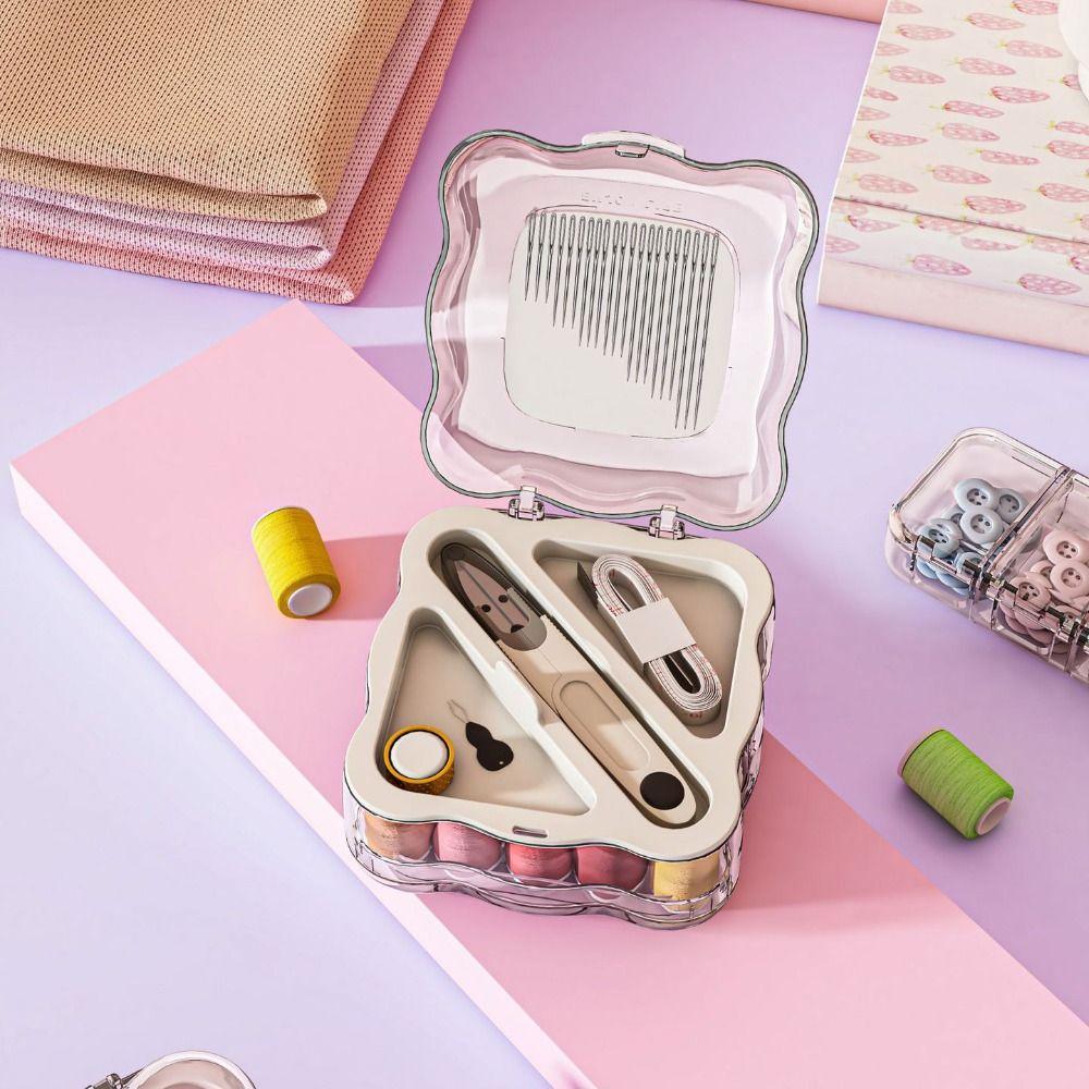 Partitioned Mini Sewing Box Set Multi-functional Magnetic Needle Thread Box  Apparel Crafts