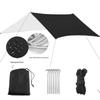 Square Canopy 3-4 Person Waterproof Sunshade Tent with UV Protection and Silver Coated Ground Sheet