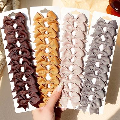 10 Unidades/Conjunto Grampos de Cabelo Cor Sólida para Crianças Laços de Fita Gorgurão Presilhas de Cabelo Boutique Feito à Mão Acessórios de Cabelo para Meninas Bebês