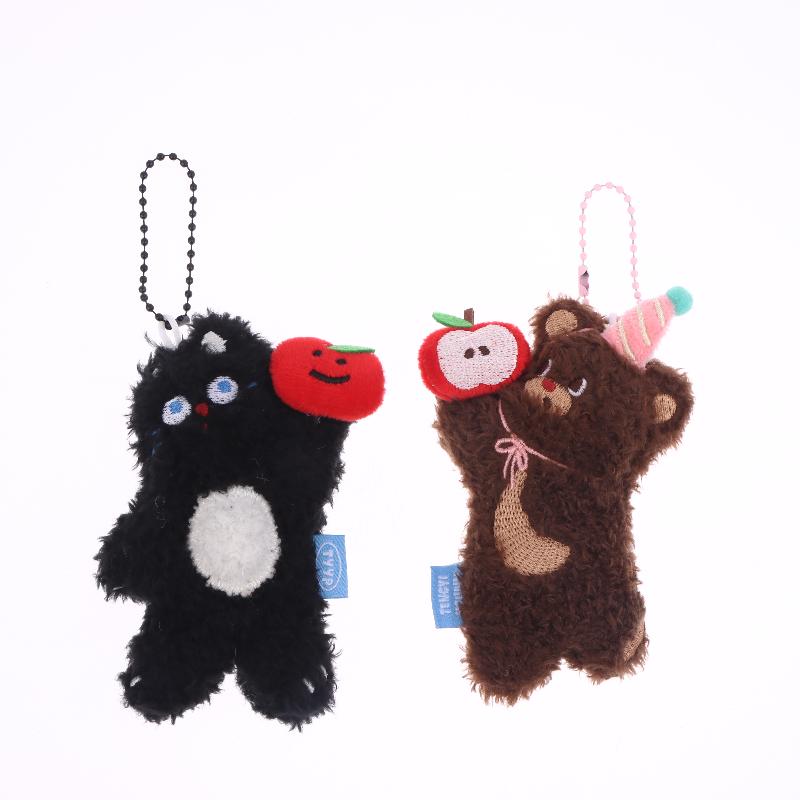 1Pcs Cute Pet Bag Pendant Cartoon Plush Doll Keychain Girl Backpack Bead Chain Decoration Diy Accessories