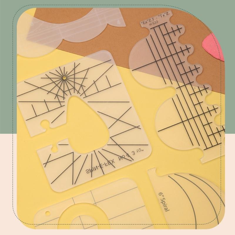 13 Pcs Frees Motion Quilting Template Set Acrylic Ruler Quilting Stencil Sewing Ruler Quilting Ruler for Quilting