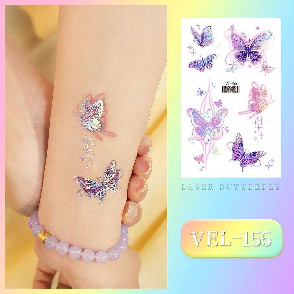 Waterproof Kids' Cartoon Tattoo Stickers: Princess, Butterfly & Mermaid Series