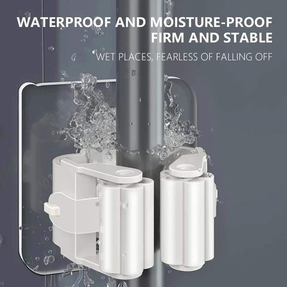 Wall-mounted Mop Stand Mop Stand Self-adhesive Broom Stand Non-porous Mounting Bathroom Kitchen Accessories