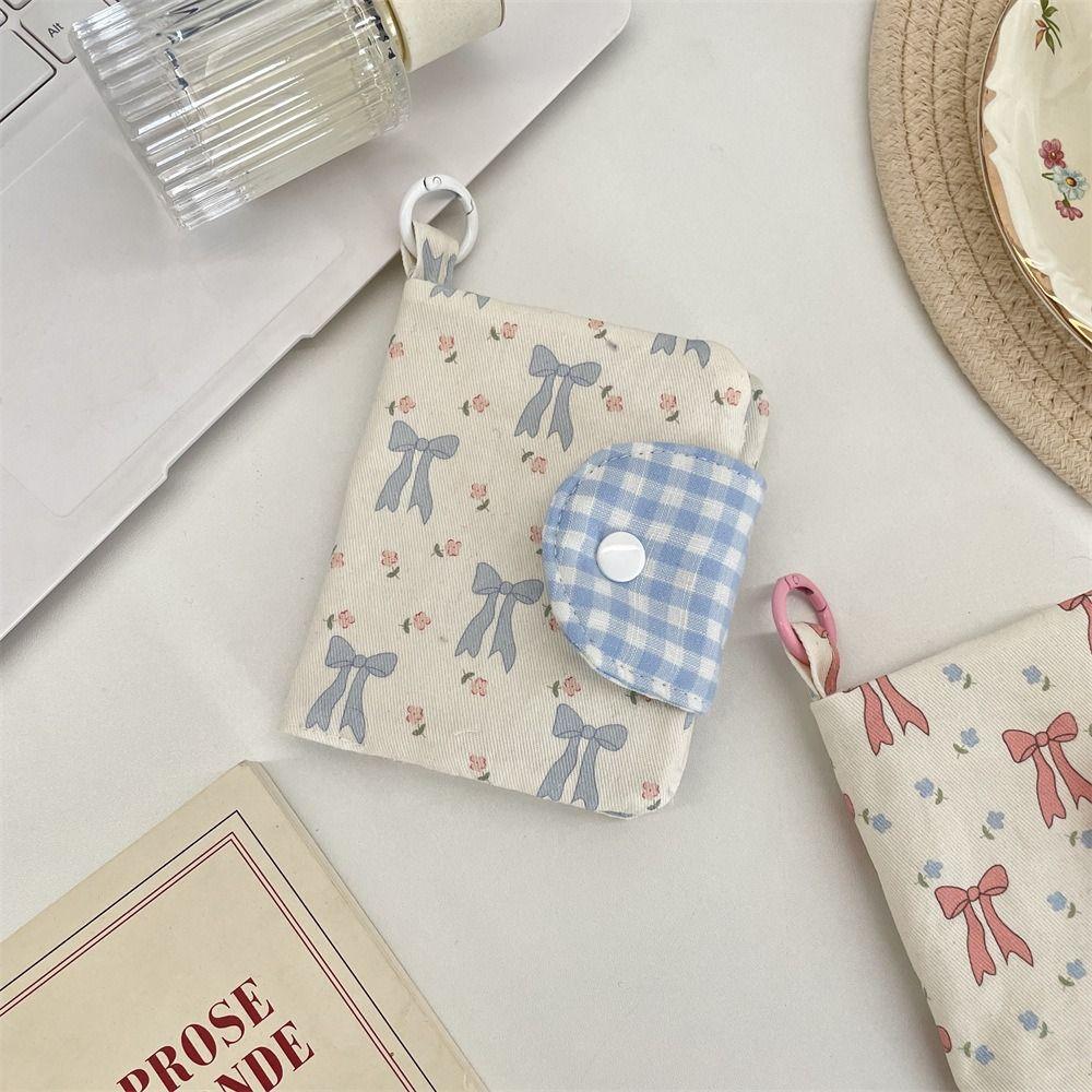 Portable Cloth Coin Purse Flower Multi-functional Women's card bag Bowknot Lipstick Holder Small Items Holder