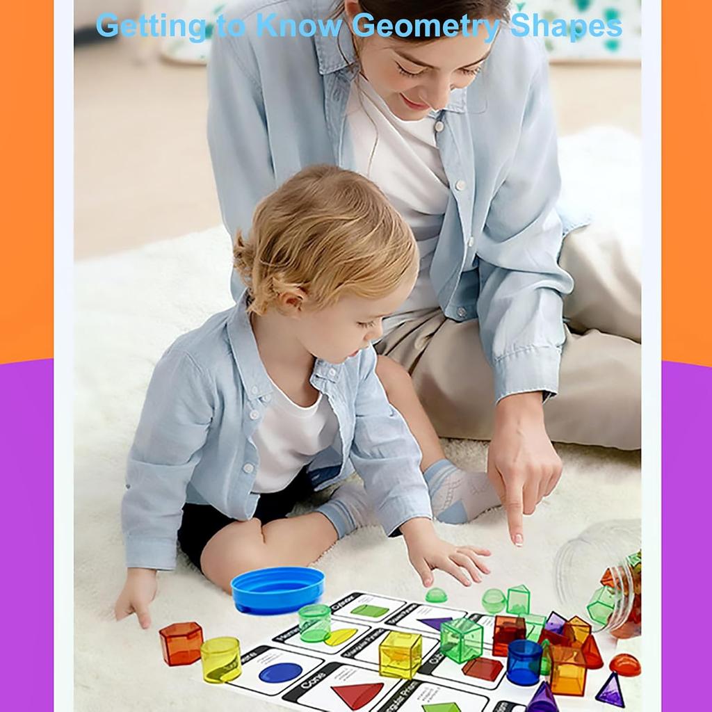 Kids Montessori Colorful Transparent Letters Numbers Set Sensory Activity Math Learning Counting Toy Education Teaching Aids